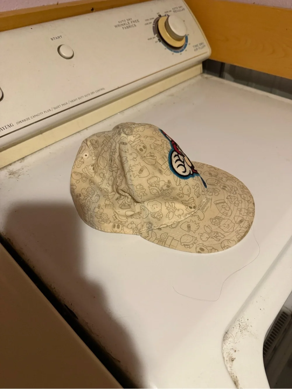 Nintendo Kids Beige Tan Super Mario Cap with Mario Patch
